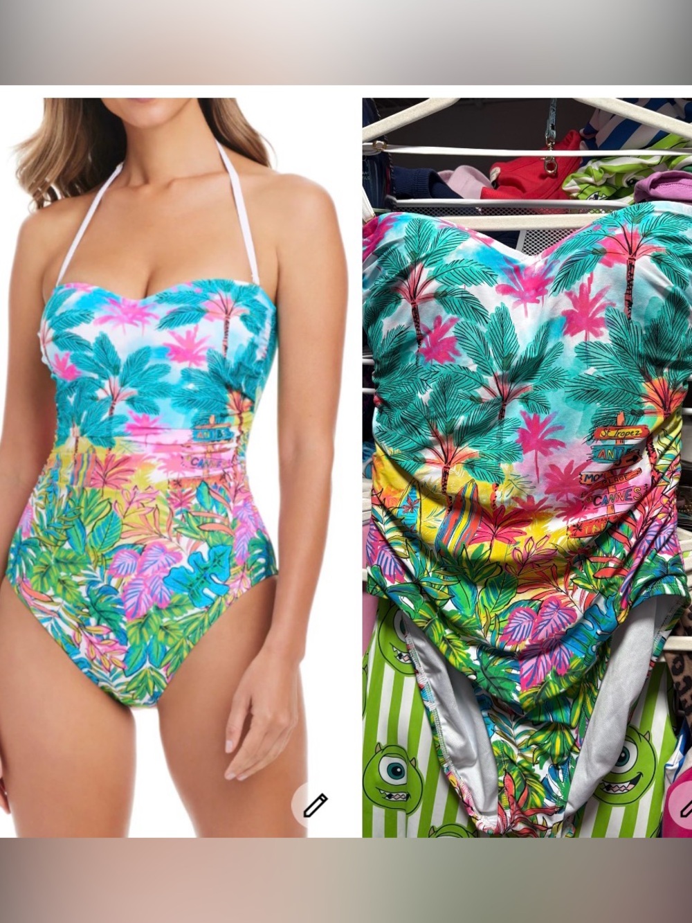 Bleu rod Beattie Tropical Palm Print One-Piece Swimsuit - Multicolor